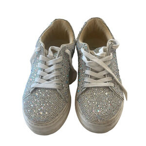 Betsey Johnson Sidny Glittering Silver Sneakers